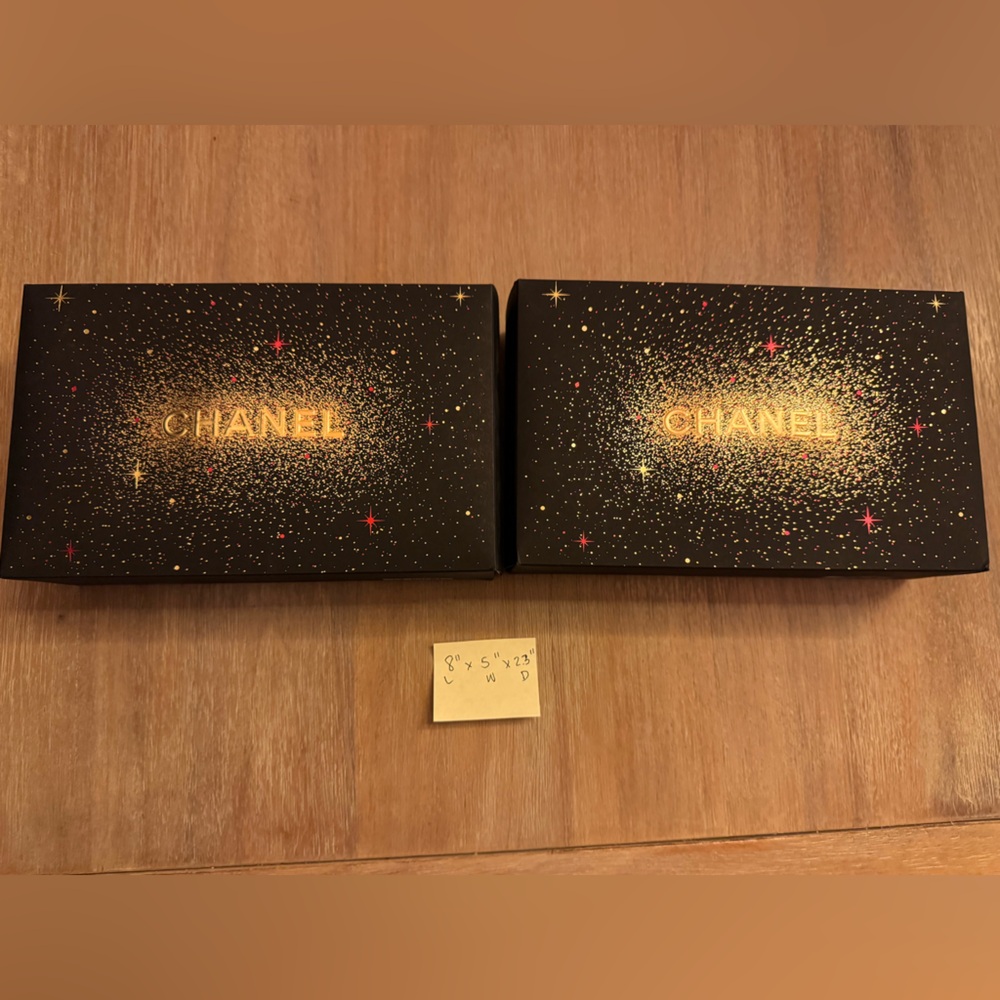 Empty Chanel holiday gift boxes 8”x5”x2.3”